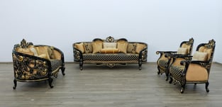 Order Gold, Antique, Black European Furniture 30019-S-Set-7 Living Room now