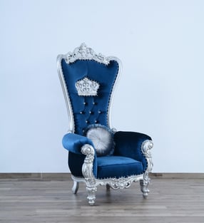 Living Room  Silver, Blue European Furniture image