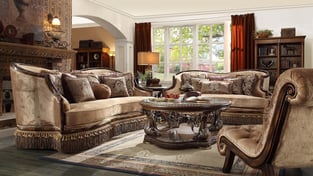 Living Room  Mahogany, Beige Homey Design  image