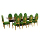 Luxury Ebony & Gold Emerald Green ROSELLA Dining Set 11 Pcs EUROPEAN FURNITURE 
