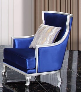 Silver, Blue Cosmos Furniture Skylar-Set-3 Living Room interior