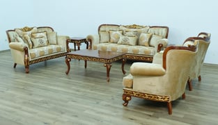 Gold, Sand, Walnut European Furniture 40019-C-Set-2 Living Room interior