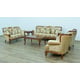 Luxury Walnut & Gold Wood Trim FANTASIA Chair Set 2Pcs EUROPEAN FURNITURE Classic