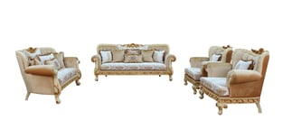 Buy Gold, Sand, Off-White European Furniture Living Room 