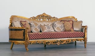 Gold, Red European Furniture 31058-Set-4 Living Room interior