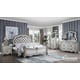 Silver Finish Wood Queen Panel Bedroom Set 3Pcs Transitional Cosmos Furniture Melrose