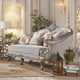 Antique Silver & Bronze Finish Sofa Set 5Pcs w/ Coffee Table Traditional Homey Design HD-20339 