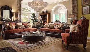 Living Room  Dark Brown, Red Homey Design  image