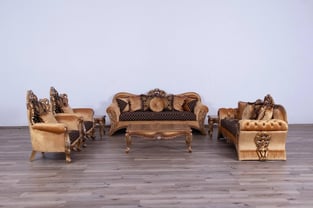 Buy Brown, Gold European Furniture Living Room 