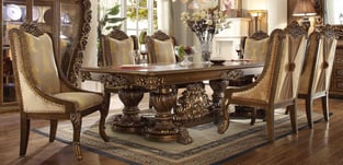 Cream, Gold Finish, Walnut Homey Design  HD-CH8011-2PC Dining Room interior