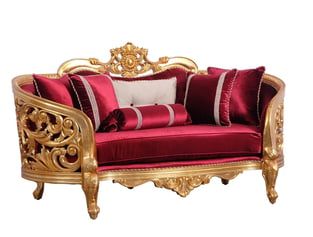 Living Room  Burgundy, Gold, Antique European Furniture image