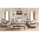 Beige Fabric & Silver Finish Wood Sofa Traditional Cosmos Furniture Cristina