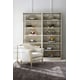 Soft Silver Paint Finish & Taupe Metallic Glass Display Cabinet Set 2Pcs GOING UP by Caracole 