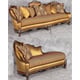 Luxury Chenille Chaise Lounge Carved Wood Benetti's Milania Classic Traditional