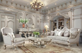 Silver, Metallic Homey Design  HD-C2662 Living Room interior