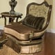 Benetti’s Bertina Luxury Walnut Brown Golden Beige Velvet Swivel Accent Chair 