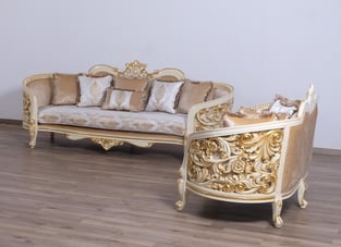 Beige, Gold, Antique European Furniture 30017-L  Living Room interior