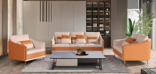 Living Room  Off-White, Orange European Furniture photo