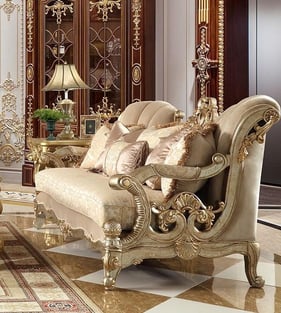 Order Beige, Gold Finish, Metallic Homey Design  HD-2663-2PC Living Room now