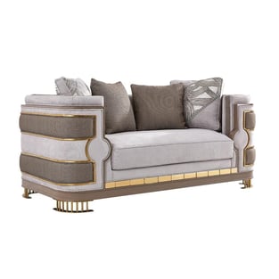 Gold, Gray Homey Design  HD-S9020-1-2PC Living Room interior