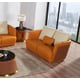 Orange Brown Italian Leather Sofa Set 5Pcs GLAMOUR EUROPEAN FURNITURE