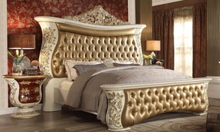 Bedroom  Antique White, Rich Gold Homey Design  image