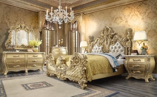 Bedroom  Antique, Gold Finish Homey Design  image