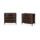 Mocha Walnut & Soft Silver Paint Finish Nightstands Set 2Pcs HOW SUITE IT IS by Caracole 