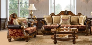 Burgundy, Gold Homey Design  HD-481-SLC-SET-3 Living Room interior