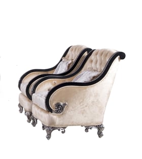 Buy Antique, Silver, Black European Furniture Living Room 