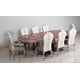 Luxury Antique Silver & Ebony BELLAGIO Dining Table Set 9Pcs EUROPEAN FURNITURE 