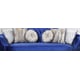 Silver finish Wood Blue Velvet Sofa Set 2Pcs Transitional Cosmos Furniture Skylar