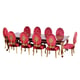 Luxury Rosewood & Red Gold LUXOR Dining Table Set 9 Pcs EUROPEAN FURNITURE 