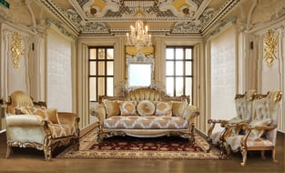 Brown, Gold, Silver European Furniture 43553-S Living Room interior