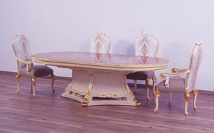 Beige, Gold European Furniture 40059-D Dining Room interior