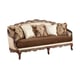 Luxury Beige Chenille Dark Copper Carved Wood Sofa CELADONA Benetti’s Classic