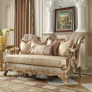 Living Room  Beige, Gold Finish, Metallic Homey Design  image