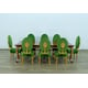 Luxury Rosewood & Emerald LUXOR Dining Table Set 9 Pcs EUROPEAN FURNITURE