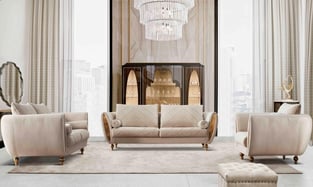 Buy Beige, Gold European Furniture Living Room 