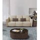 Luxury Italian Leather Lite Grey & Taupe Sofa Set 5Pcs MAKASSAR EUROPEAN FURNITURE 