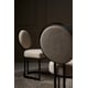 Upholstered Ivory Fabric Sculptural Metal Dining Chair Set 2Pcs LA LUNE by Caracole 