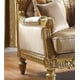 Metallic Bright Gold Loveseat Carved Wood Traditional Homey Design HD-2659
