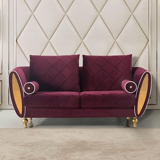 Living Room  Burgundy, Gold European Furniture photo