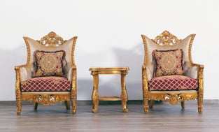 Buy now Gold, Red European Furniture 31058-Set-3