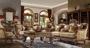 Living Room  Gold Finish, Metallic Homey Design  image