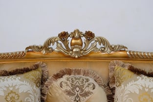 Living Room  Brown, Gold, Antique European Furniture image