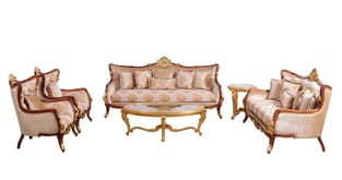 Buy Gold, Antique, Walnut European Furniture Living Room 