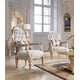 Light Gray Fabric & Gold Finish Armchair Set 2Pcs Traditional Homey Design HD-2670
