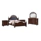 Cherry Finish Wood Queen Panel Bedroom Set 5Pcs Traditional Cosmos Furniture Rosanna