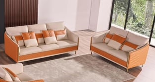 Off-White, Orange European Furniture EF-64455-L  Living Room interior